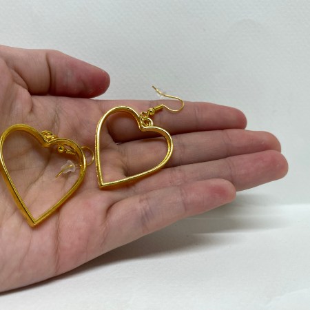 Gold heart earrings