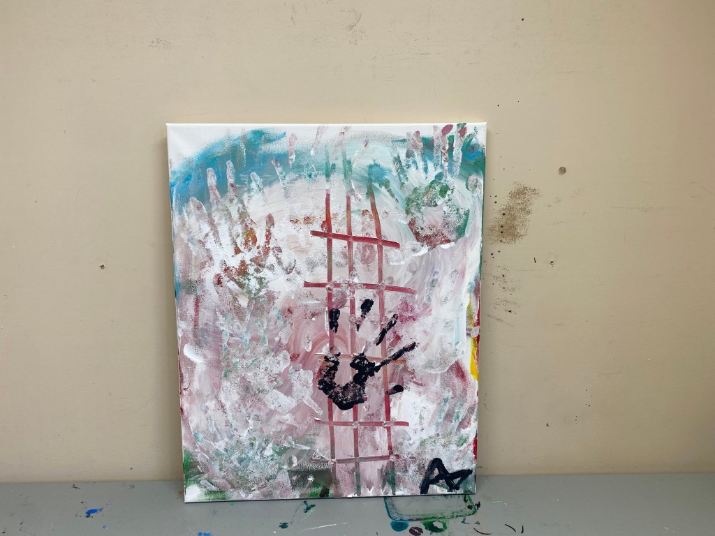 Flower, ladder, painting