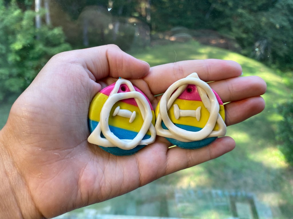Pansexual Therian necklace
 🩷💛🩵